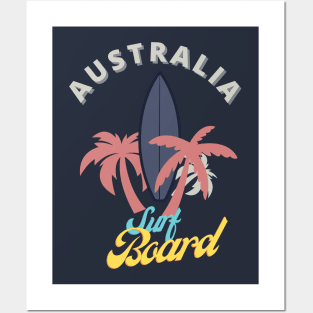 Australia surf board Posters and Art